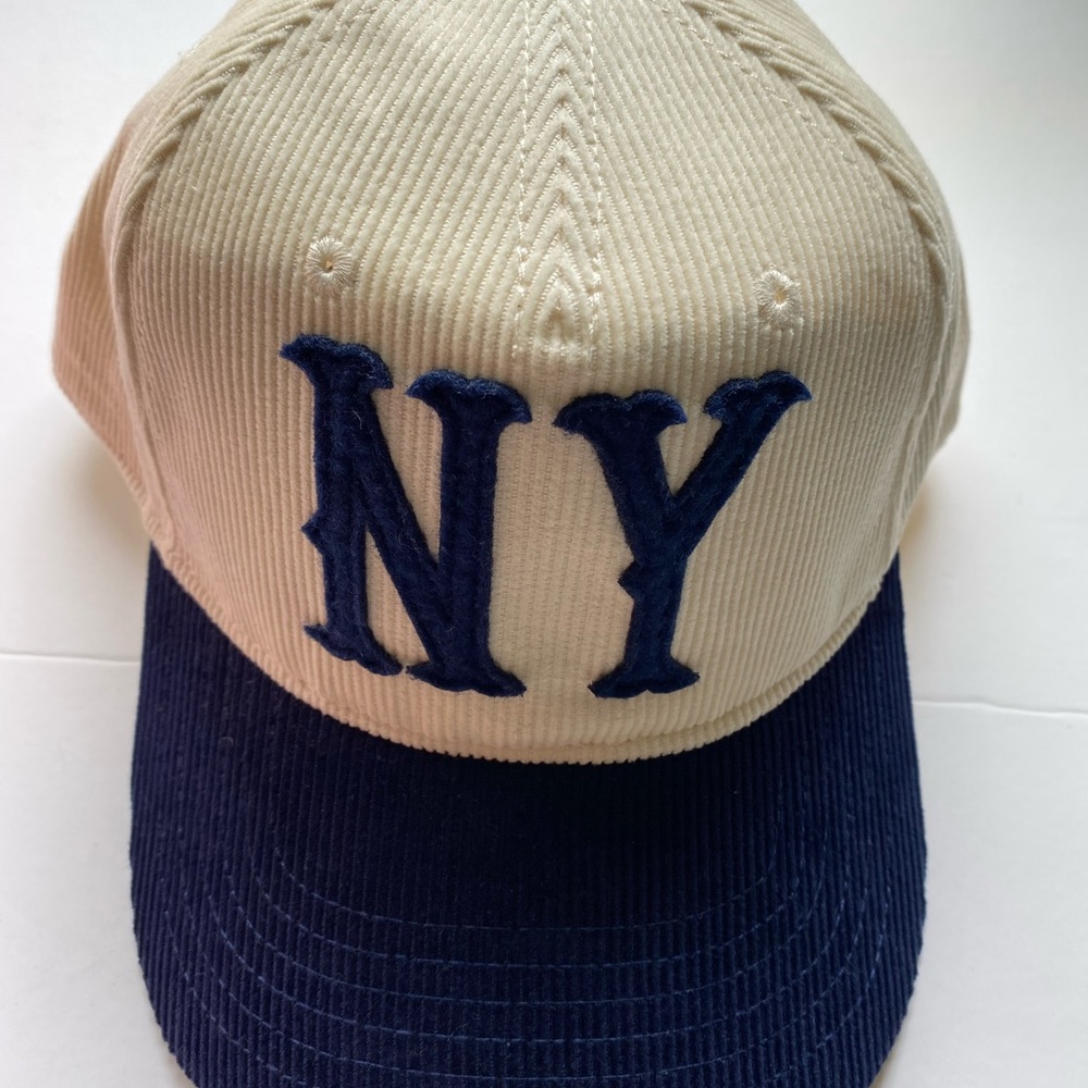 MAD ENGINE ( NY ) New York Snapback Blue & off-white Corduroy hat NEW!